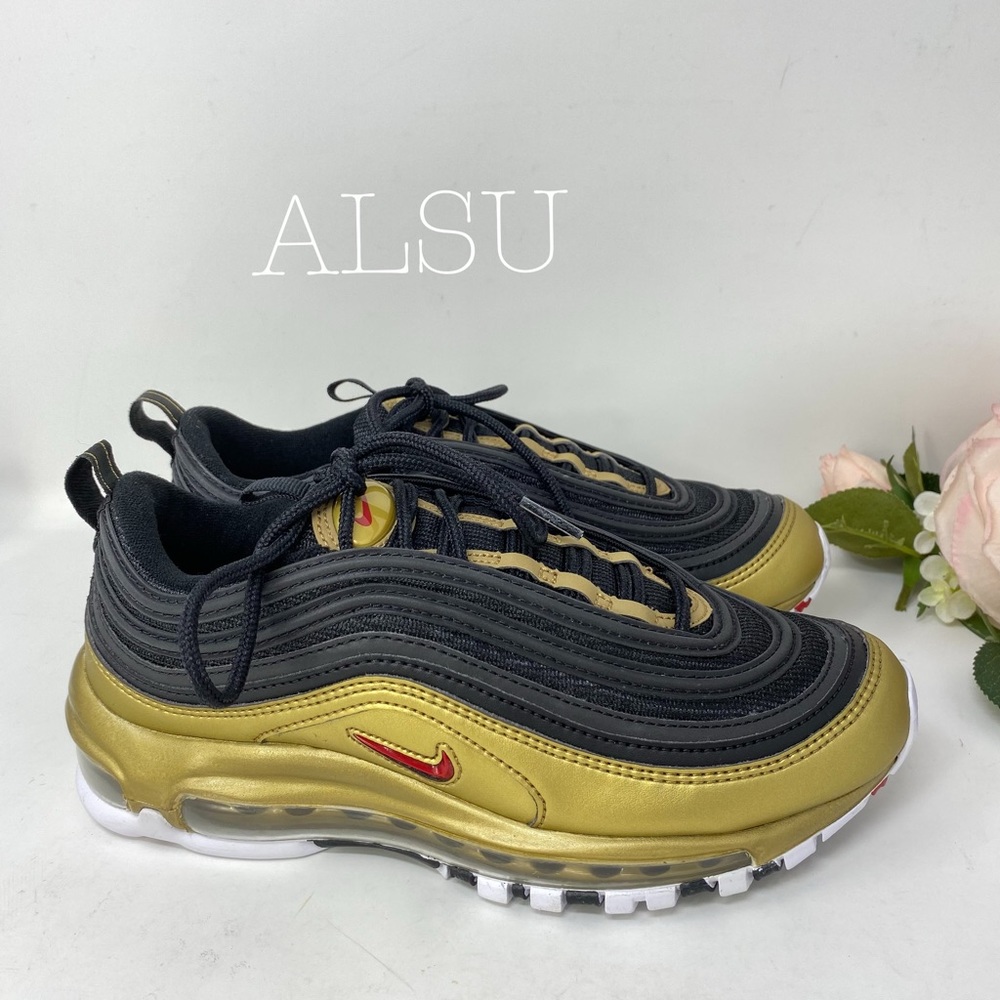 Nike Air Max 97 QS Black Leather W AUTHENTIC - Picture 7 of 8